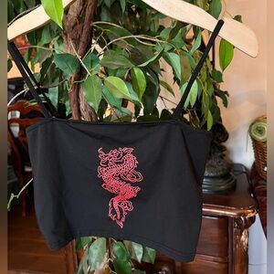 Chic Black Spaghetti Strap Crop Top